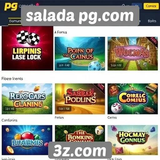 Visão geral das categorias de jogos disponíveis no site